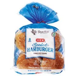 H-E-B Bake Shop Seeded Enriched Hamburger Buns