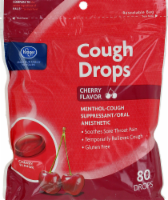 slide 1 of 1, Kroger Cherry Flavored Cough Drops, 80 ct