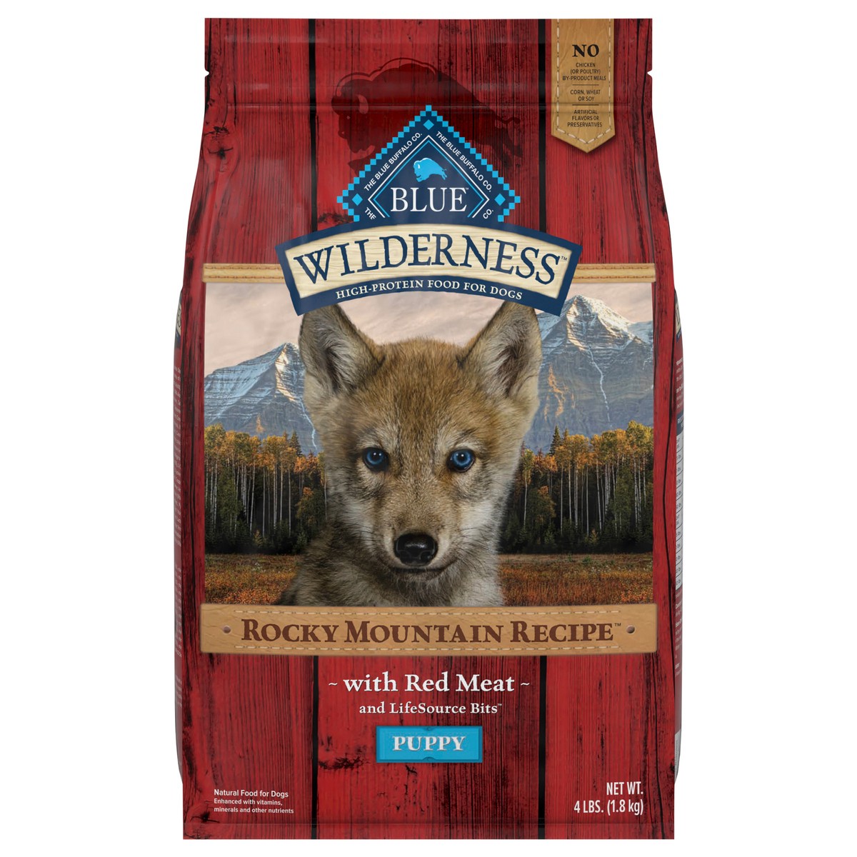 slide 12 of 13, Blue Buffalo Wilderness Rocky Mountain Recipe High Protein, Natural Puppy Dry Dog Food, Red Meat 4-lb, 4 lb