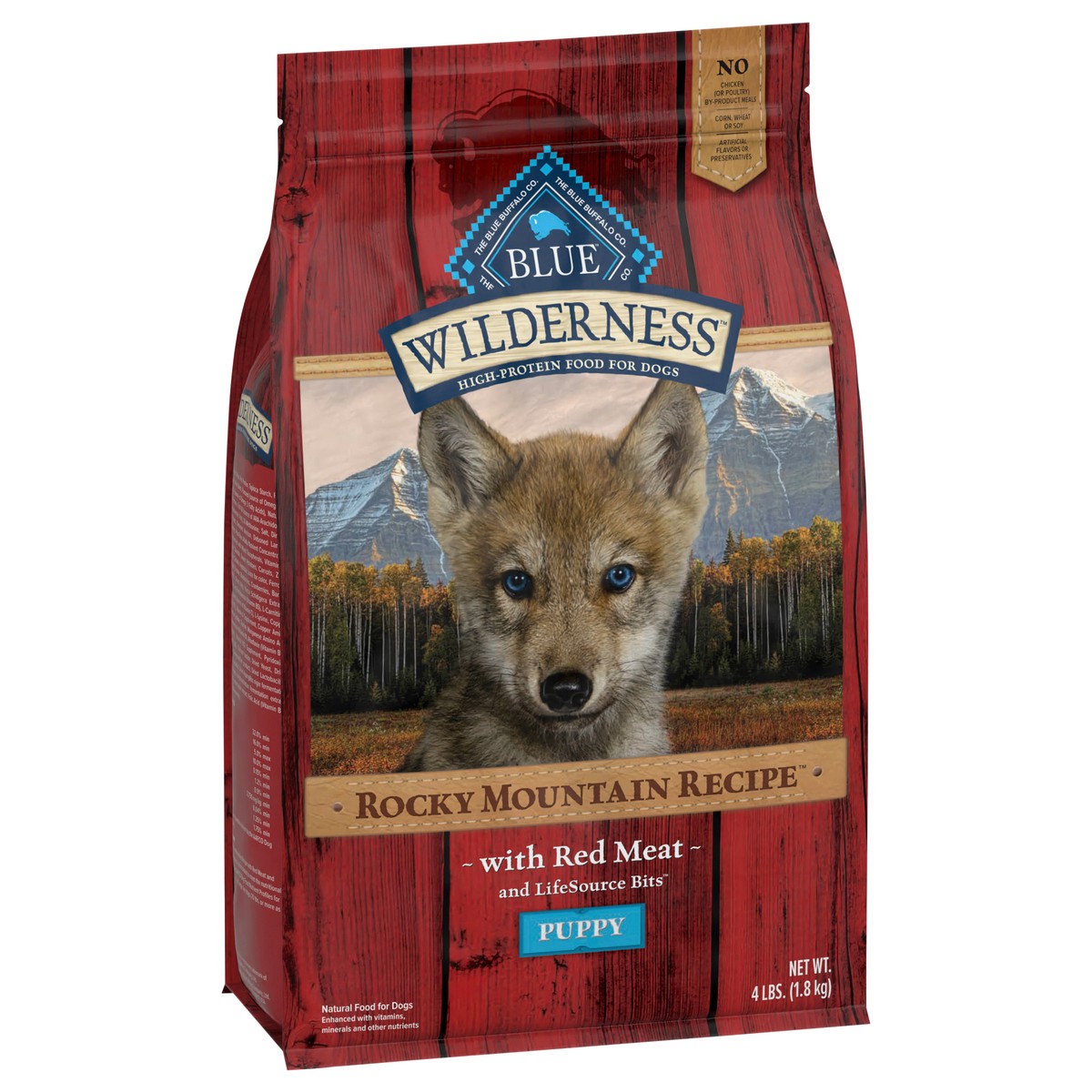 slide 13 of 13, Blue Buffalo Wilderness Rocky Mountain Recipe High Protein, Natural Puppy Dry Dog Food, Red Meat 4-lb, 4 lb