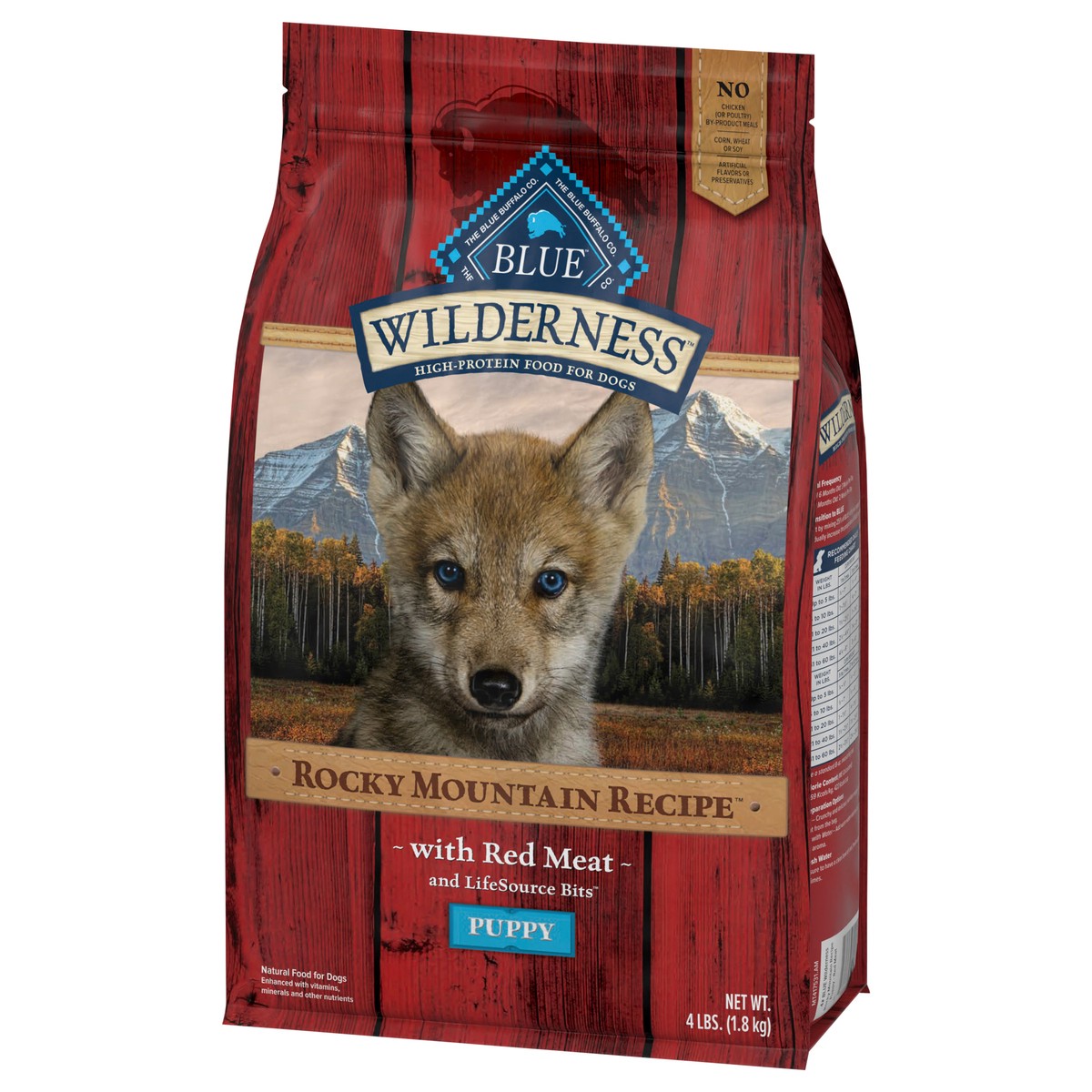 slide 4 of 13, Blue Buffalo Wilderness Rocky Mountain Recipe High Protein, Natural Puppy Dry Dog Food, Red Meat 4-lb, 4 lb