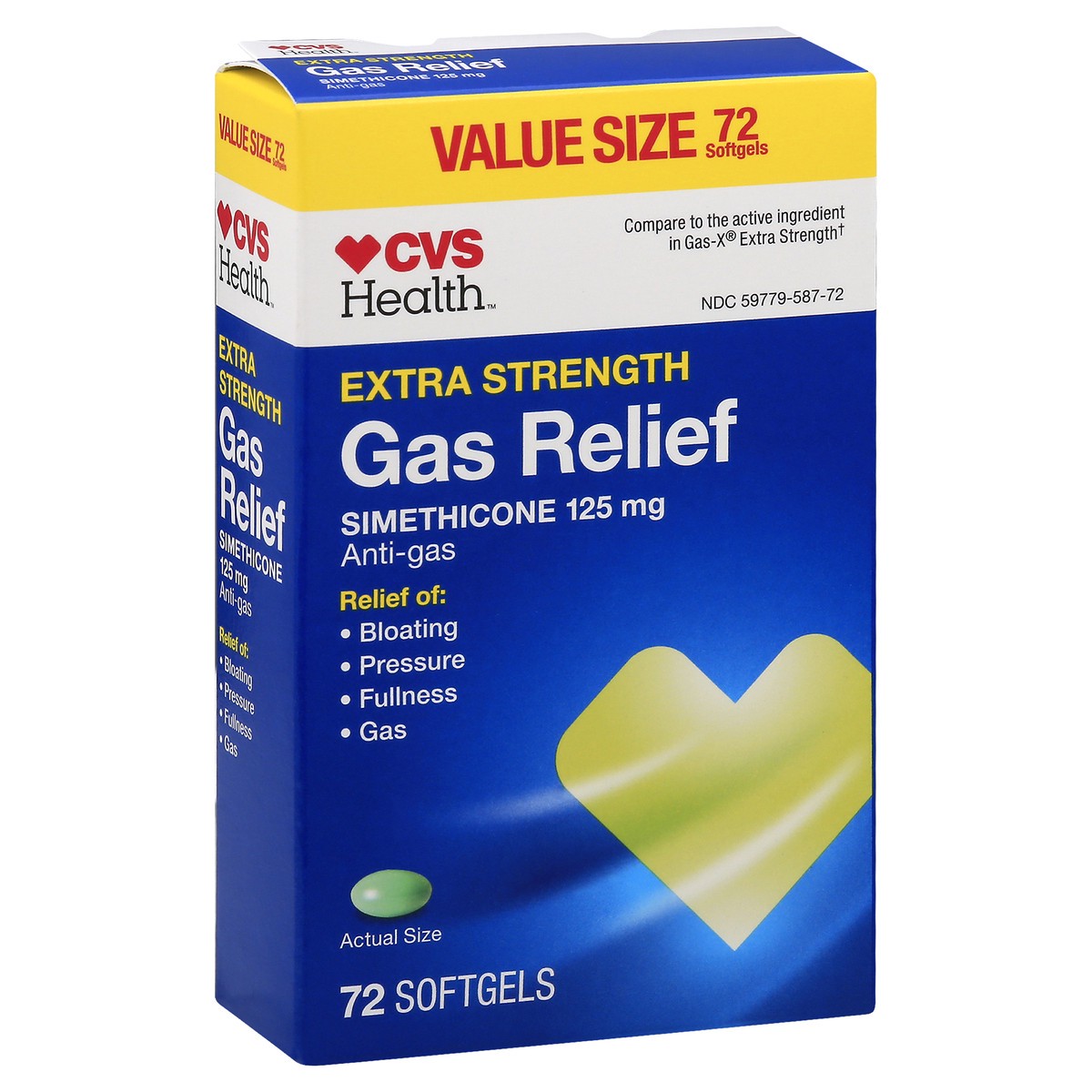 slide 3 of 10, CVS Health Extra Strength Gas Relief Softgels, 72 Ct, 72 ct