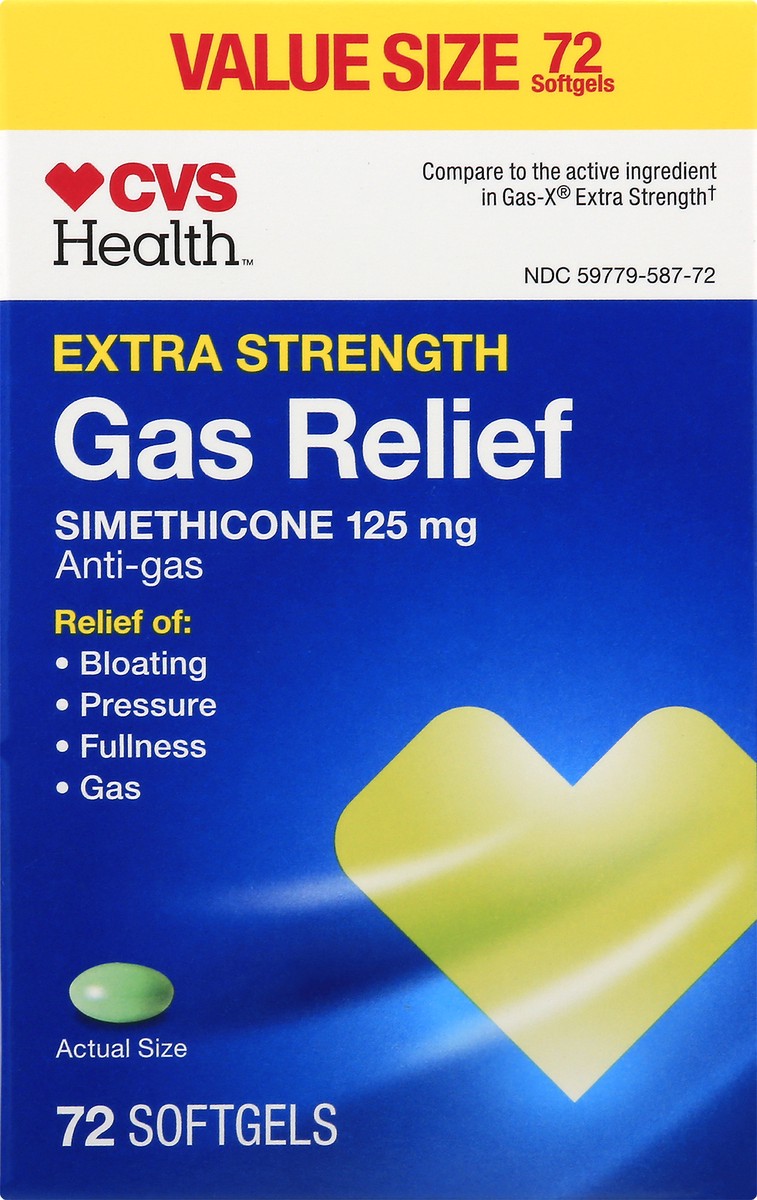 slide 1 of 10, CVS Health Extra Strength Gas Relief Softgels, 72 Ct, 72 ct
