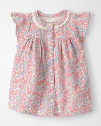 Baby Girl Organic Cotton Gauze Dress in Spring Floral Print - 3M