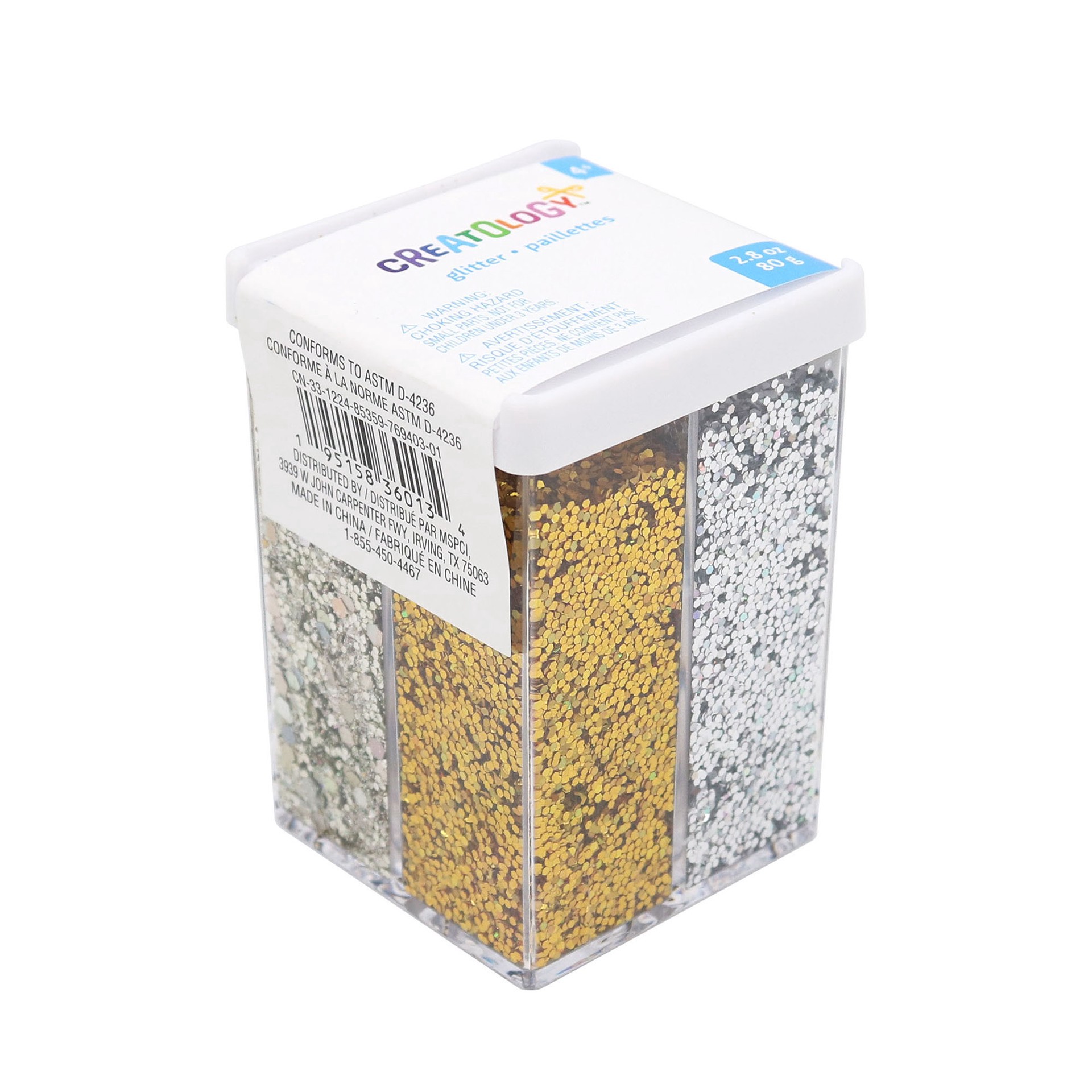 slide 5 of 5, Metallic Glitter 4 Part Stacker By Creatology, 2.8 oz