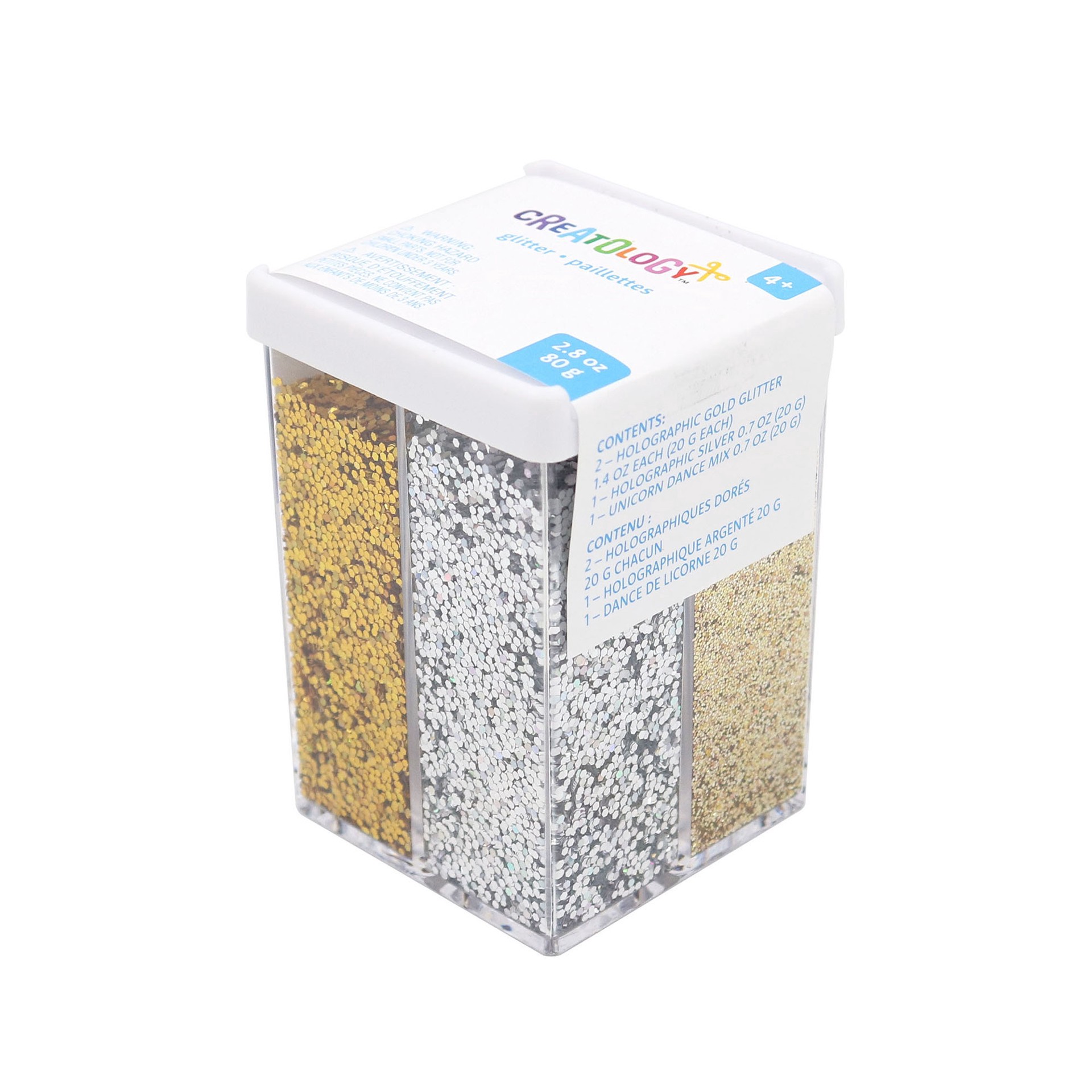 slide 2 of 5, Metallic Glitter 4 Part Stacker By Creatology, 2.8 oz