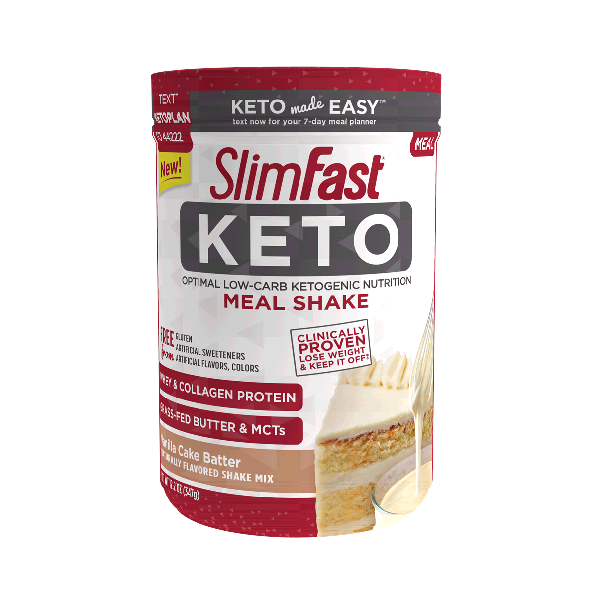 slide 1 of 6, SlimFast Vanilla Cake Batter Keto Meal Shake, 12.6 oz