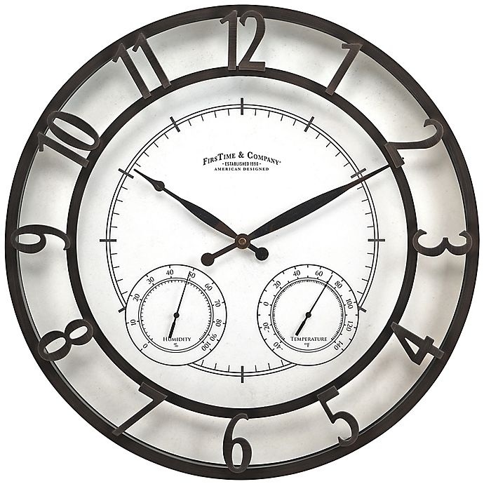 slide 1 of 4, FirsTime & Co. Parker Outdoor Wall Clock - Oil-Rubbed Bronze, 18 in