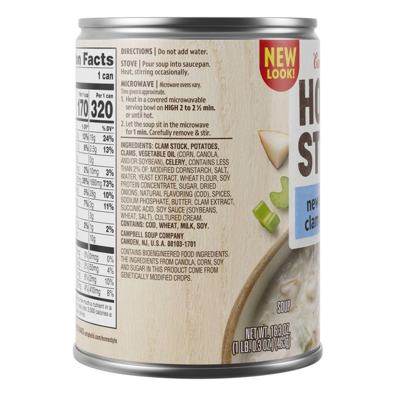 slide 5 of 6, Campbell's Homestyle New England Clam Chowder Soup, 16.3 OZ Can, 16.3 oz