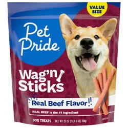 Pet Pride Real Beef Flavor Wag'N Sticks Dog Treats