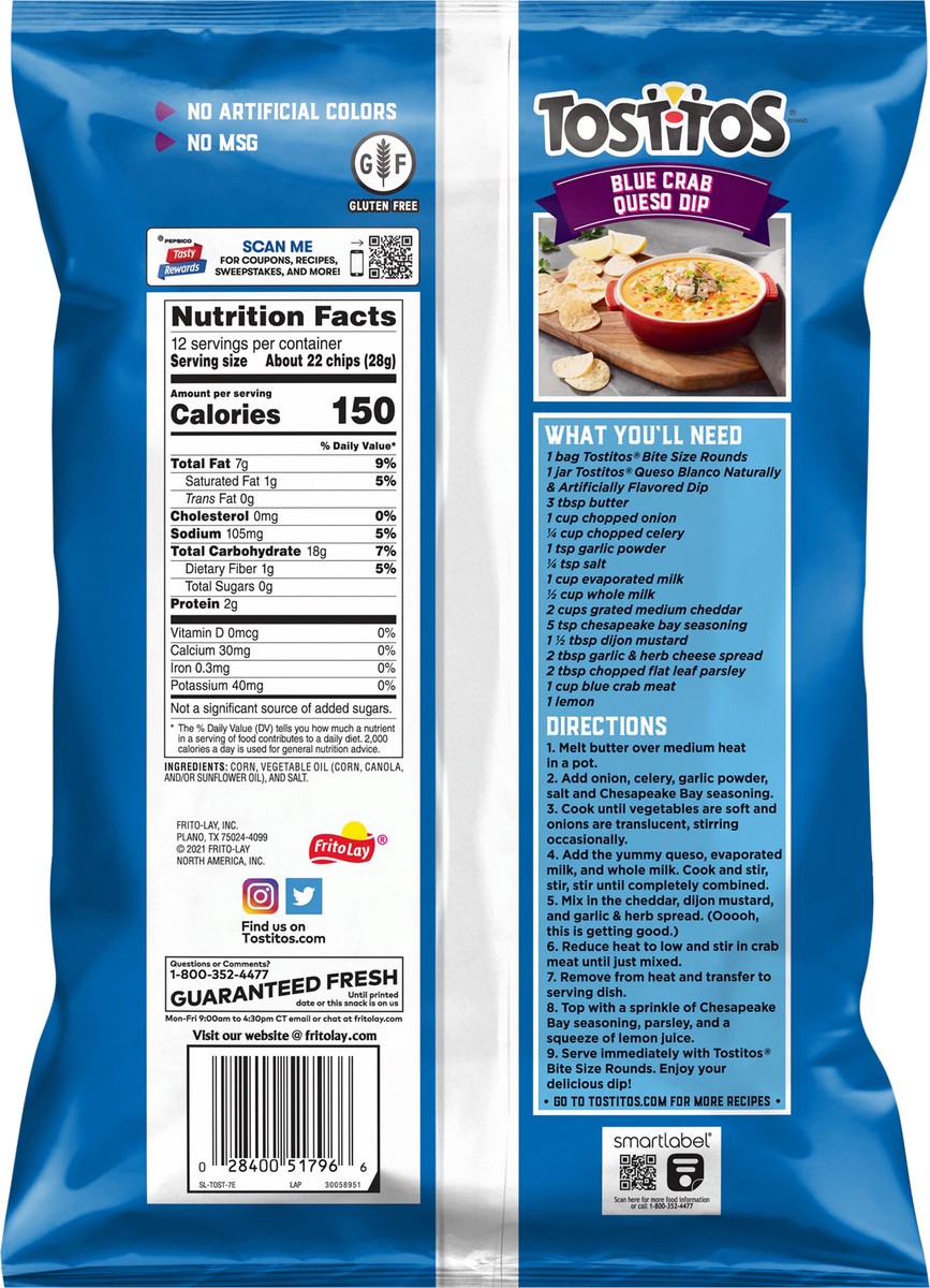 slide 8 of 9, Tostitos Bite Size Tortilla Chips Rounds - 12 oz, 12 oz