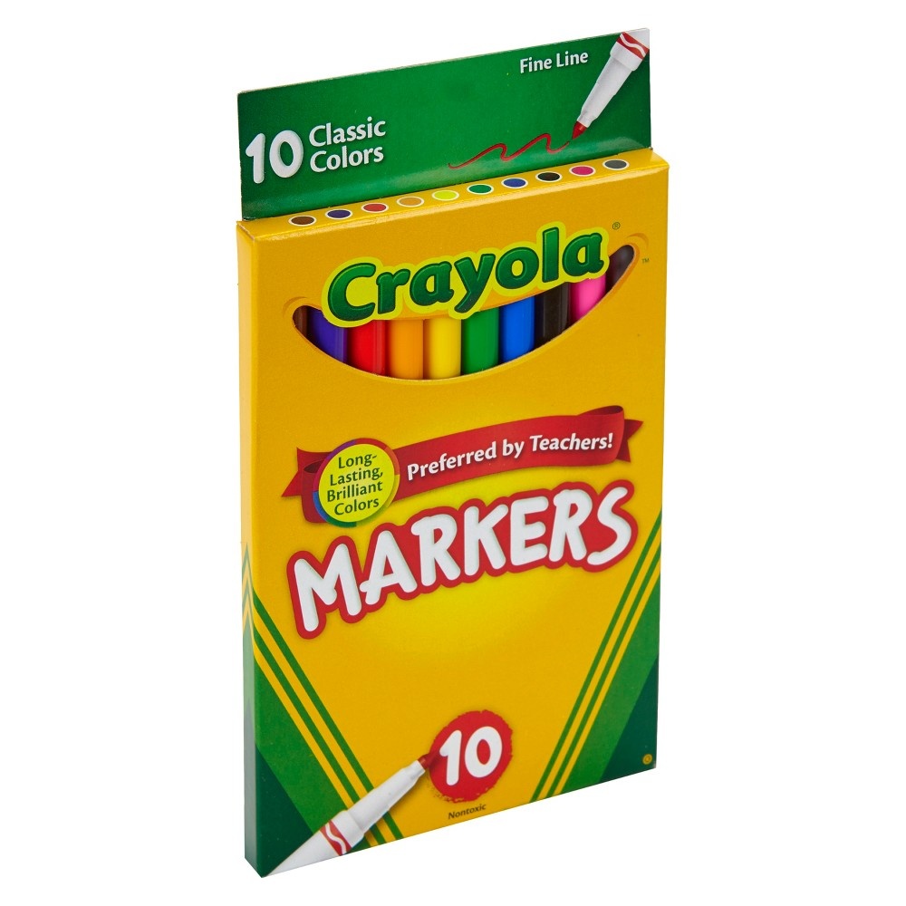 slide 3 of 3, Crayola 10ct Kids Fine Line Markers Classic Colors, 10 ct