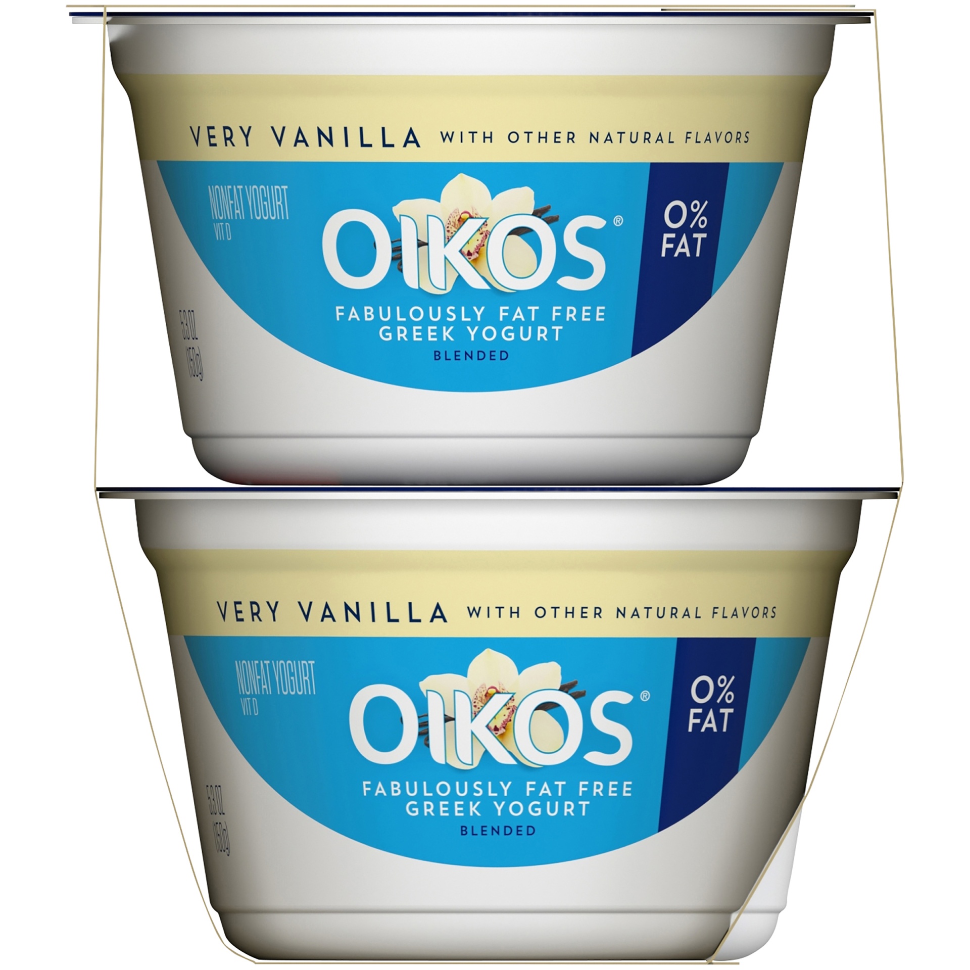 slide 3 of 5, Oikos Fat Free Vanilla Greek Yogurt, 4 ct; 5.3 oz