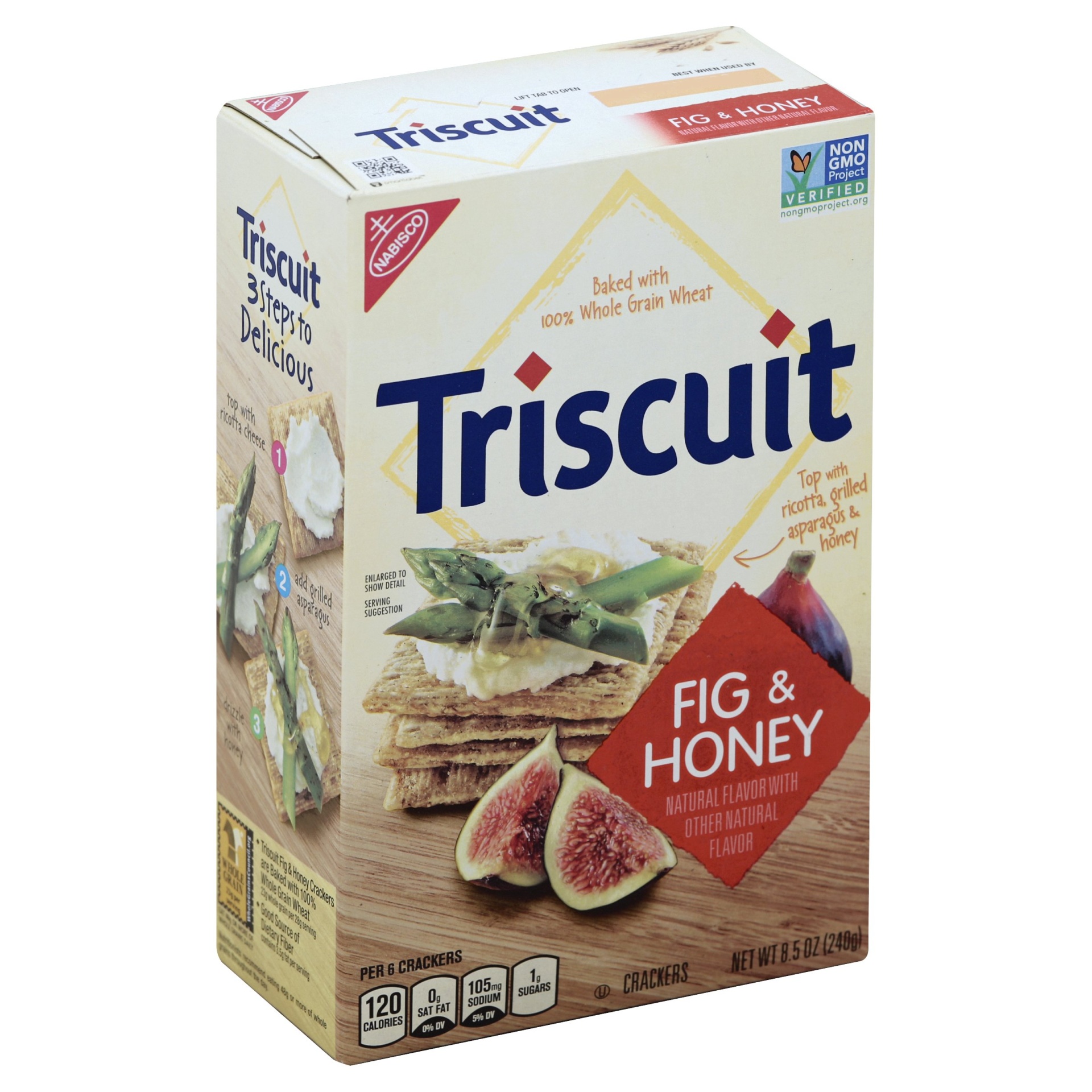 slide 1 of 8, Triscuit Fig & Honey Crackers, 8.5 oz