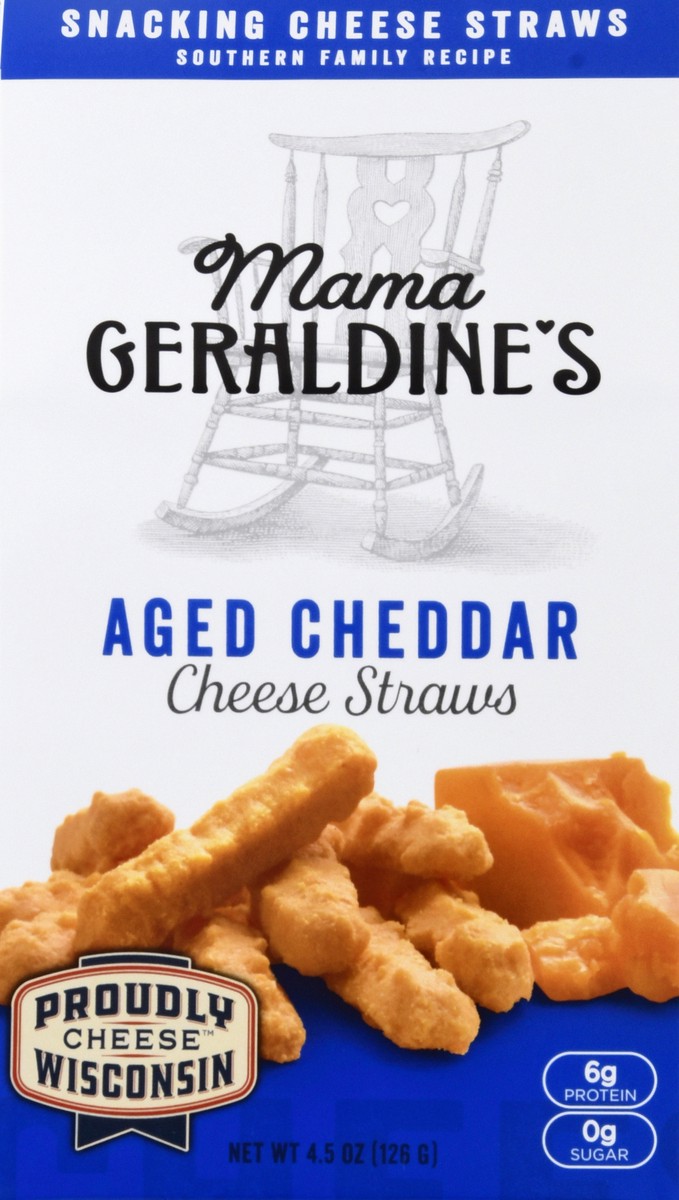 slide 2 of 13, Mama Geraldines Aged Cheddar Cheese Straws 4.5 oz, 4.5 oz