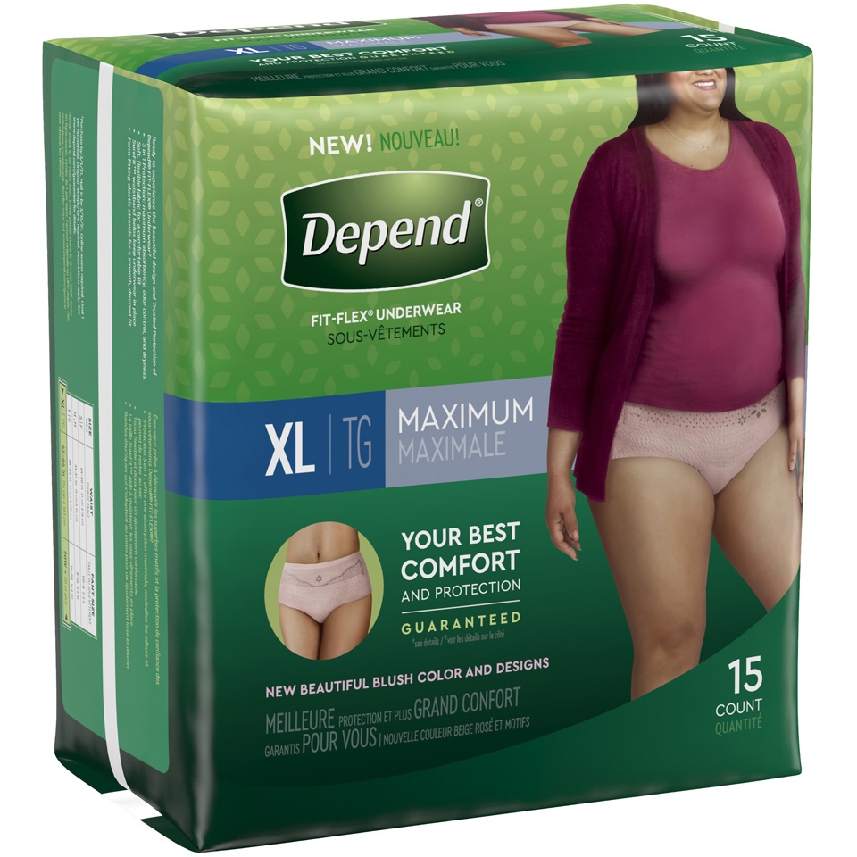 slide 3 of 3, Depend Underwear For Women, Maximum Absorbency, XL, 17 ct