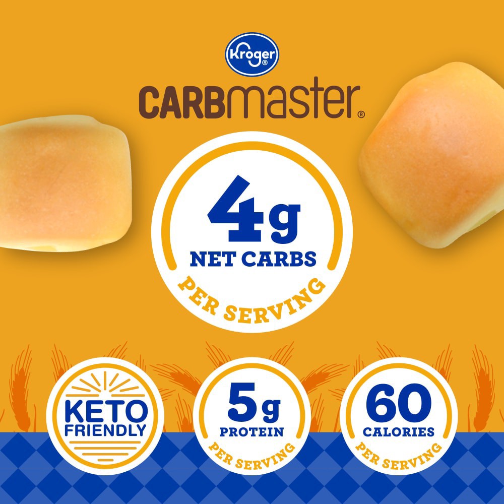 slide 3 of 4, Kroger Carbmaster Classic White Dinner Rolls, 12 oz
