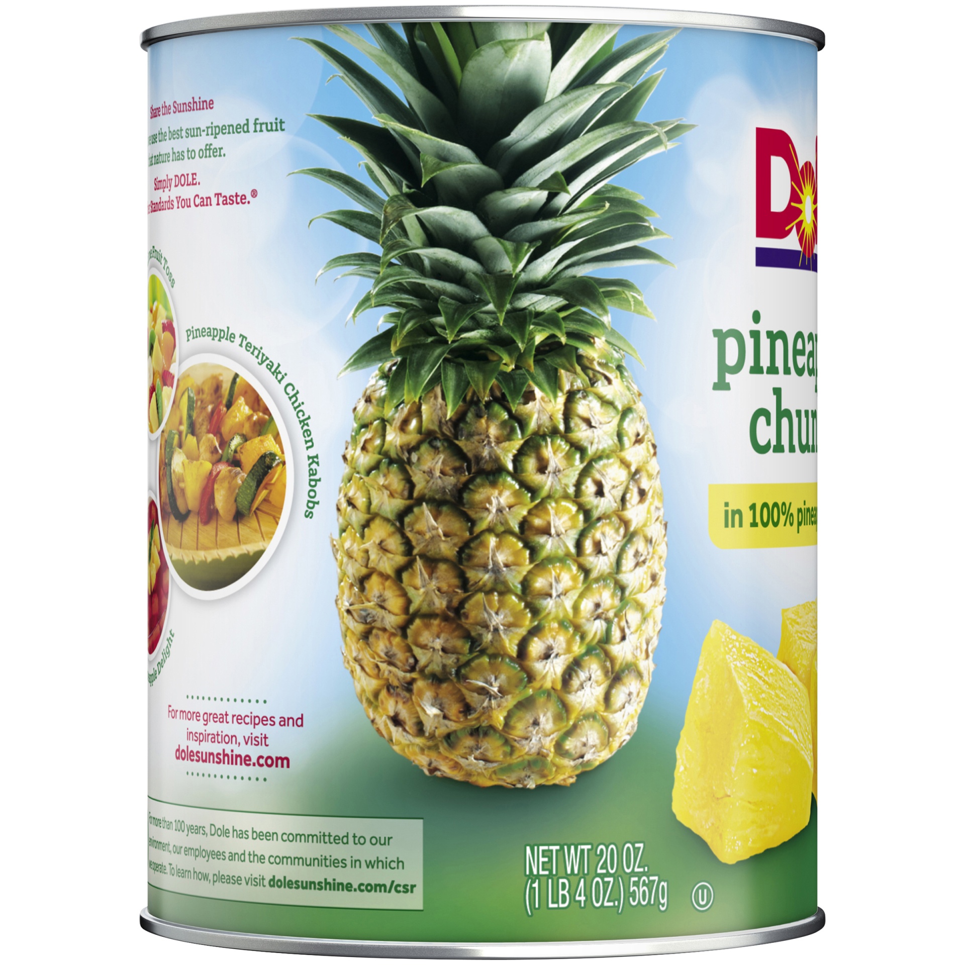 slide 8 of 9, Dole Pineapple Chunks in 100% Pineapple Juice, 20 oz