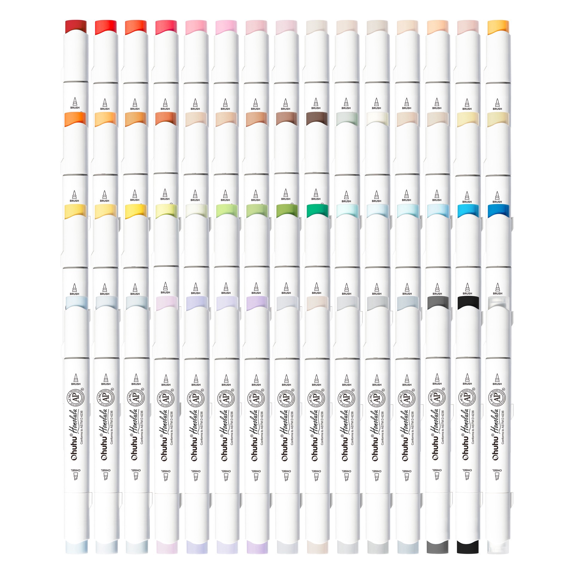 slide 5 of 5, Ohuhu Honolulu Brush & Chisel Dual Tip Marker, brush/chisel