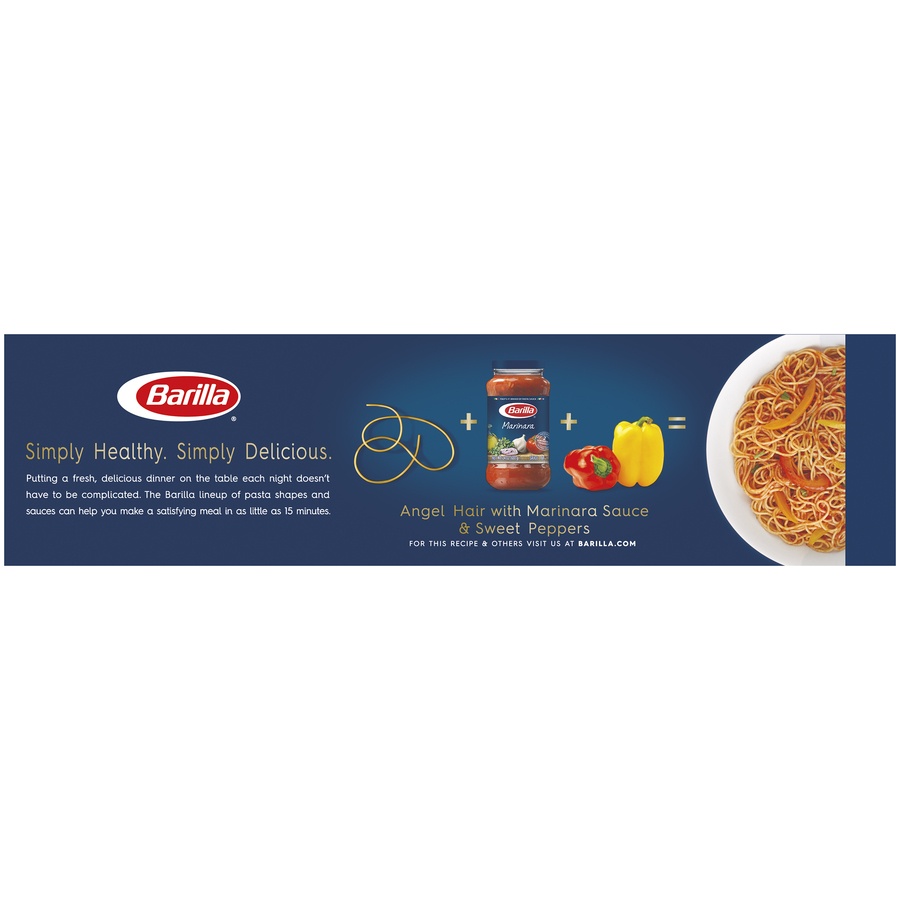 slide 4 of 8, Barilla Blue Box Angel Hair Non-GMO Certified & Kosher Pasta, 1 lb