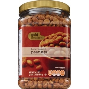 slide 1 of 1, CVS Gold Emblem Honey Roasted Peanuts, 34.5 oz; 2 lb 2.5 oz; 978 gram