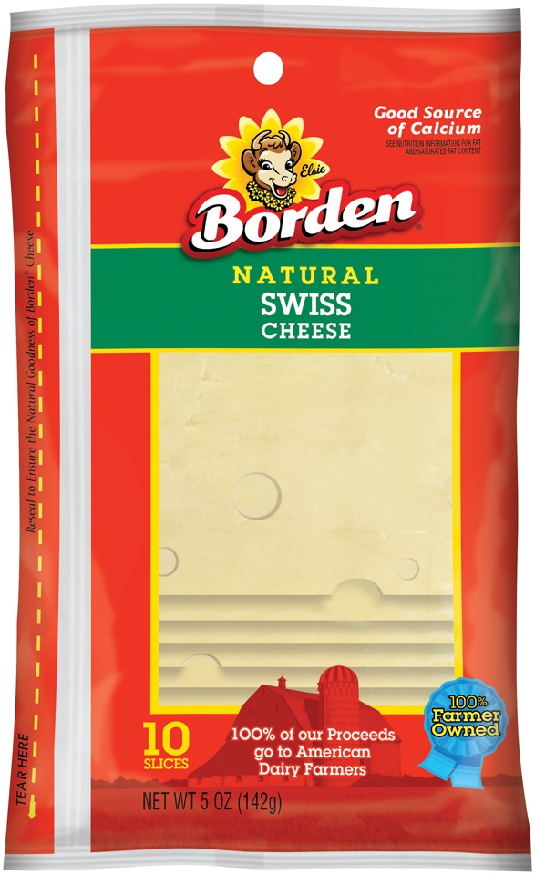 slide 3 of 3, Borden Natural Swiss Slice Cheese, 5 oz