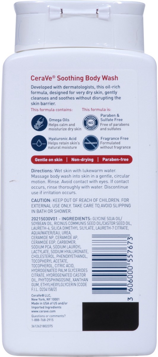 slide 2 of 9, CeraVe Soothing Body Wash 10 fl oz, 10 fl oz