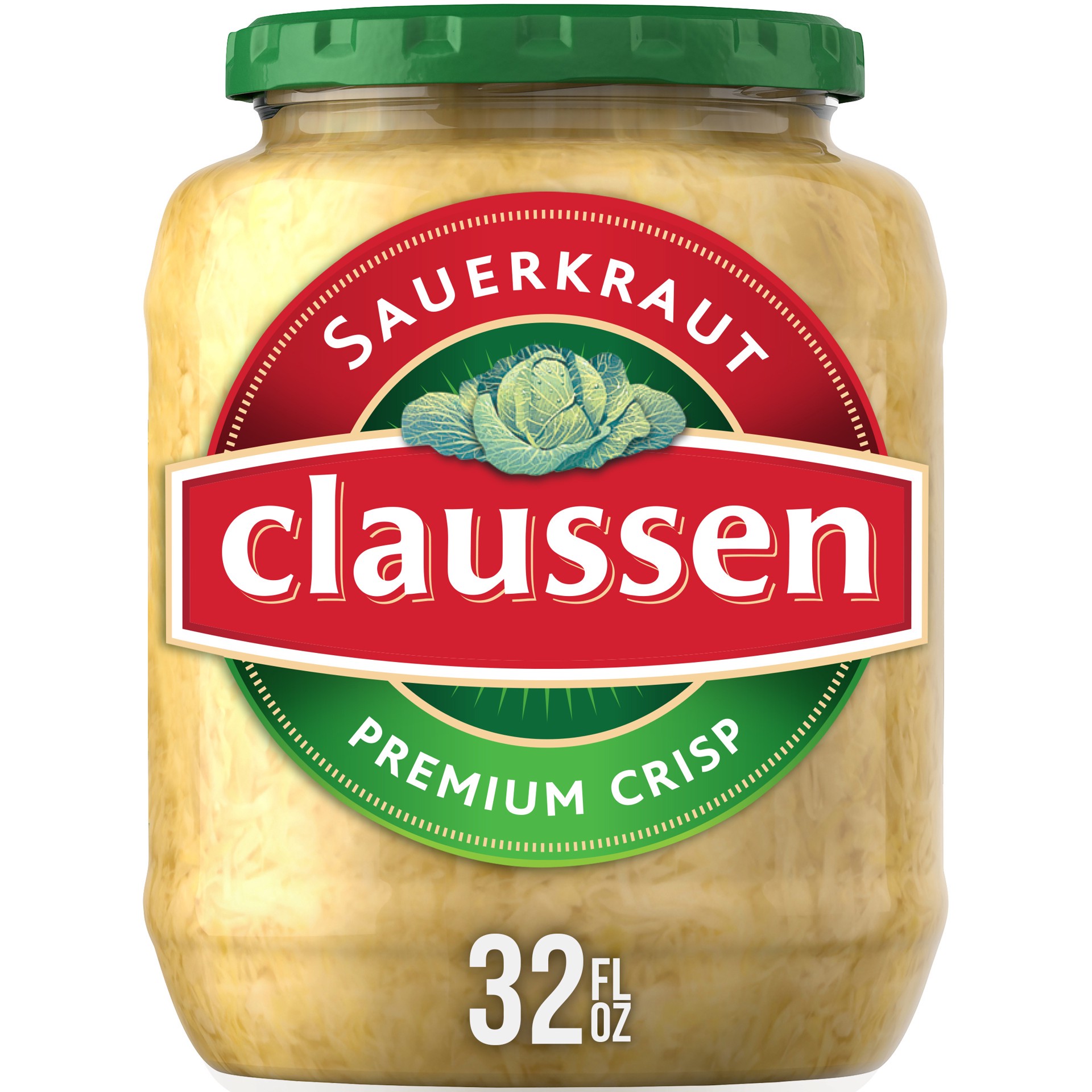 slide 1 of 9, Claussen Premium Crisp Sauerkraut, 32 fl. oz. Jar, 32 fl oz