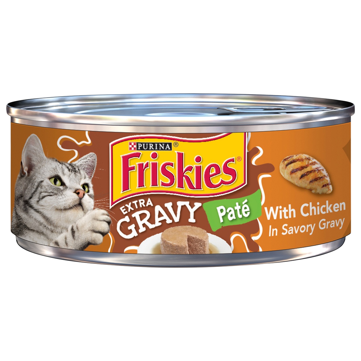 slide 1 of 1, Friskies Extra Gravy Pate With Chicken in Savory Gravy Adult Wet Cat Food, 5.5 oz