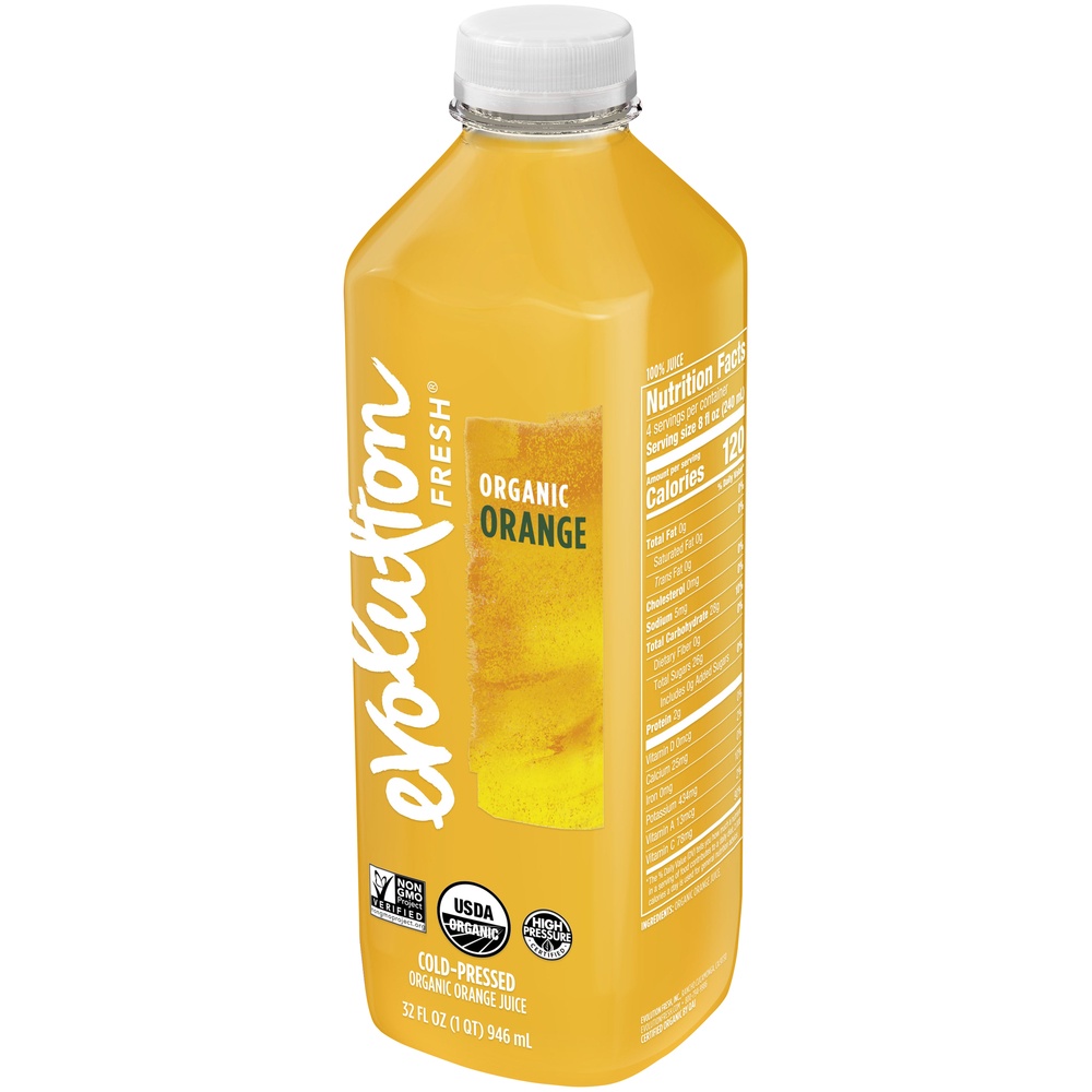 slide 3 of 6, Evolution Fresh Cold-pressed Organic Orange Juice, 32 fl oz