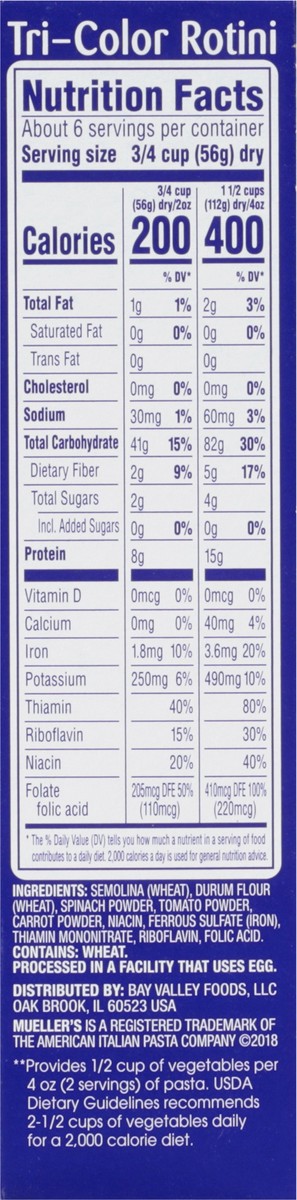slide 3 of 12, Mueller's Tri-Color Rotini 12 oz, 12 oz