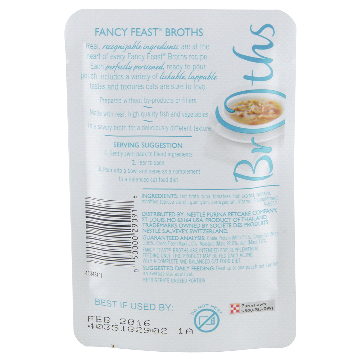 slide 2 of 2, Fancy Feast Purina Fancy Feast Grain Free, Limited Ingredient Wet Cat Food Complement, Broths Classic With Tuna - 1.4 oz. Pouch, 