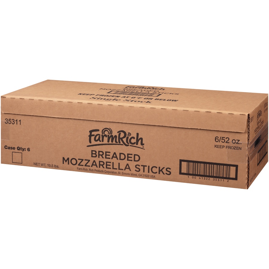 slide 3 of 8, Farm Rich Breaded Mozzarella Sticks 45 ct Box, 