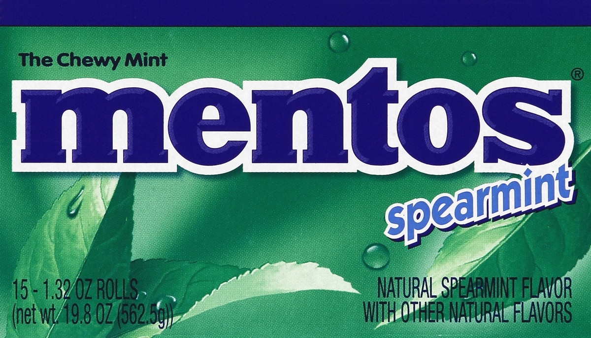 slide 3 of 4, Mentos Spearmint Rolls, 15 ct