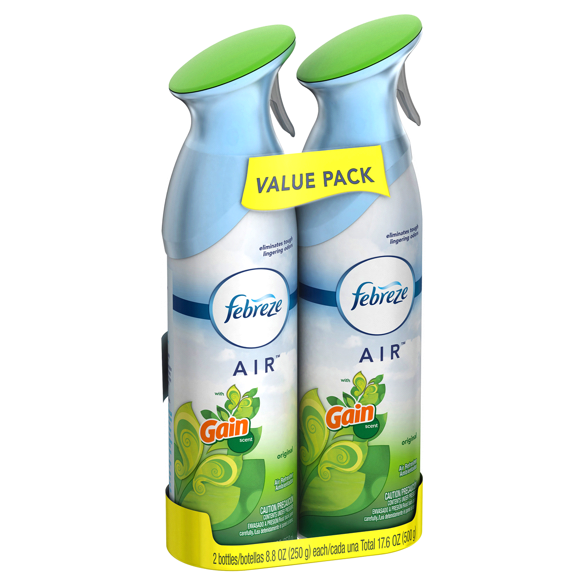 slide 3 of 9, Febreze Odor-Eliminating Air Freshener, with Gain Scent, Original Scent, Pack of 2, 8.8 fl oz each, 