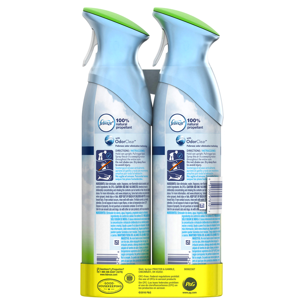 slide 4 of 9, Febreze Odor-Eliminating Air Freshener, with Gain Scent, Original Scent, Pack of 2, 8.8 fl oz each, 