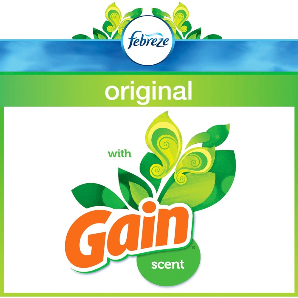 slide 6 of 9, Febreze Odor-Eliminating Air Freshener, with Gain Scent, Original Scent, Pack of 2, 8.8 fl oz each, 