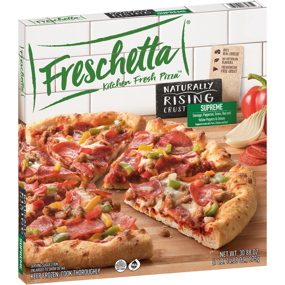 slide 2 of 9, Freschetta Naturally Rising Crust Pizza, Classic Supreme, 30.88 oz
