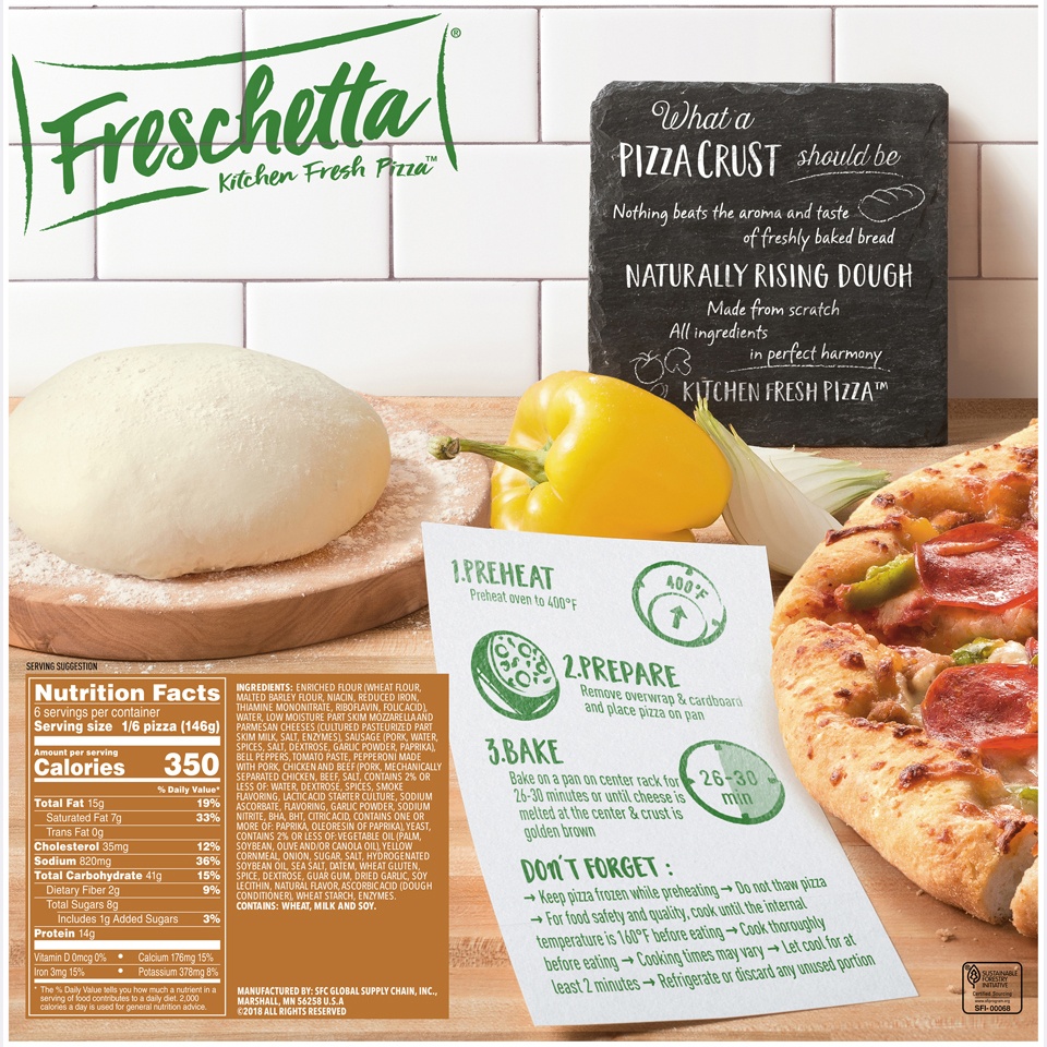 slide 6 of 9, Freschetta Naturally Rising Crust Pizza, Classic Supreme, 30.88 oz