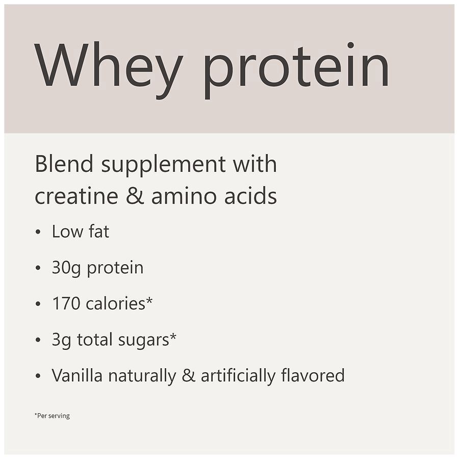 slide 2 of 5, Walgreens Whey Protein Powder Vanilla, 32 oz