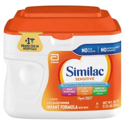 Similac Sensitive 0-12 Months Milk Based Powder Infant Formula with Iron Newborn 20.1 oz