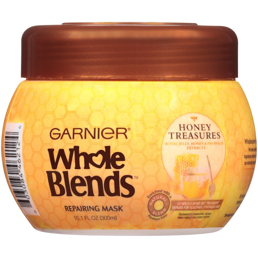 slide 3 of 6, Whole Blends Garnier Whole Blends Honey Treasures Repairing Mask, 10.1 fl oz