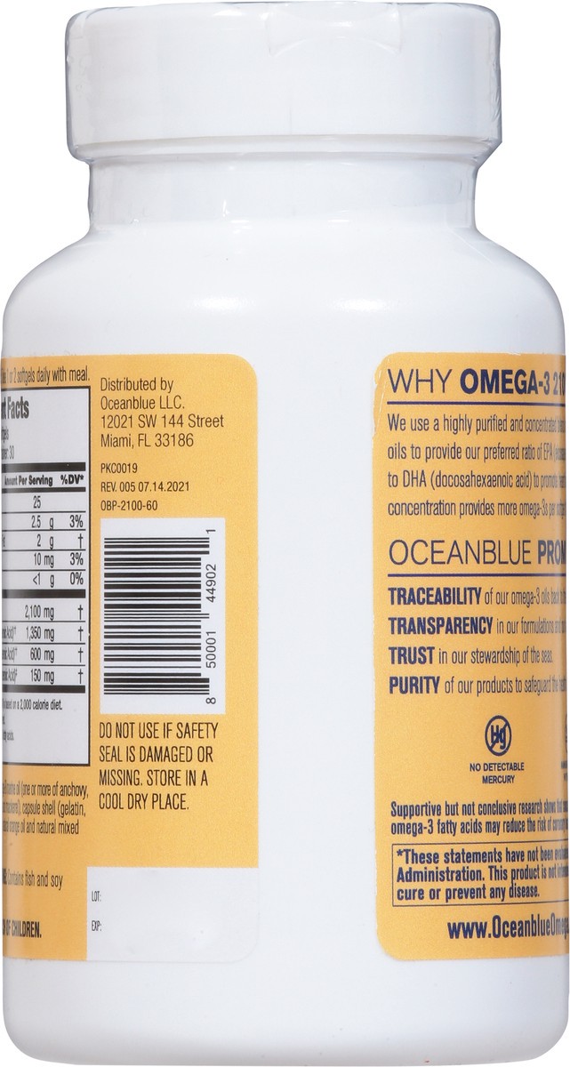 slide 5 of 9, Oceanblue Natural Orange Omega-3 2100 60 Softgels, 60 ct