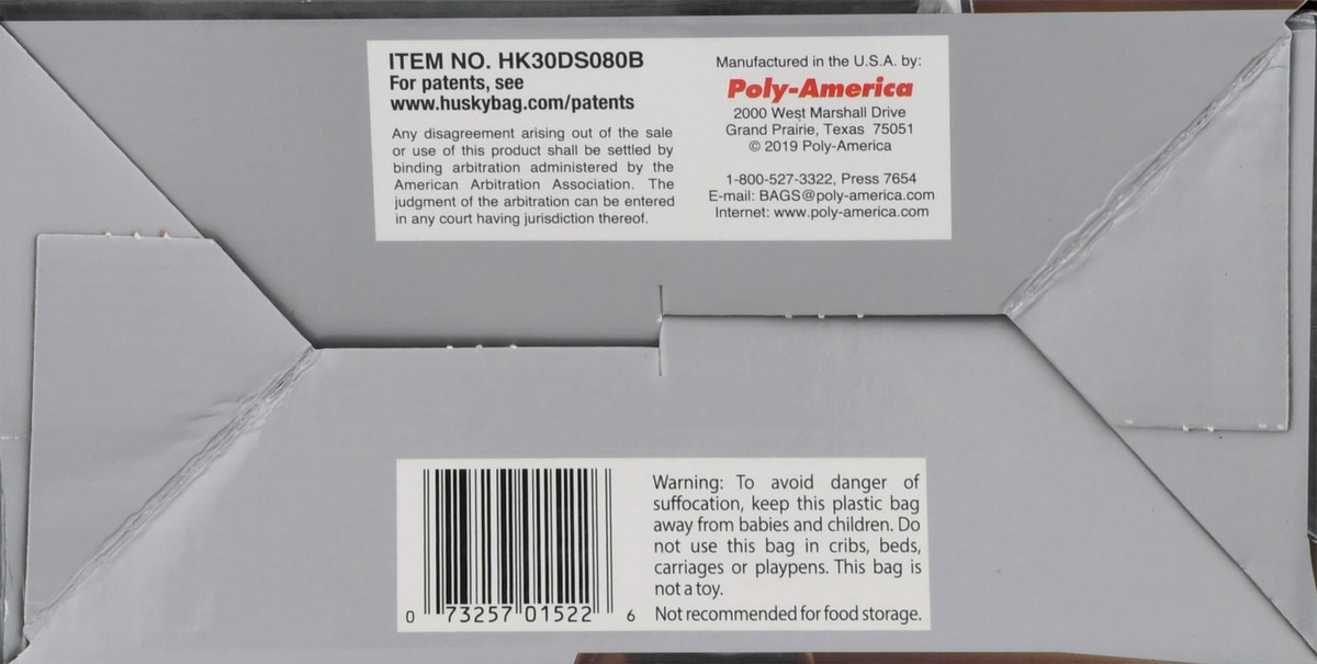 slide 2 of 9, HUSKY 30 Gallon Drawstring Trash Bags 80 ea, 80 ct