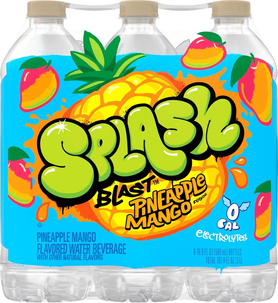 slide 7 of 10, Splash Refresher Pineapple Mango Flavored Water, 16.9 fl oz, 6 Pack, 6 ct