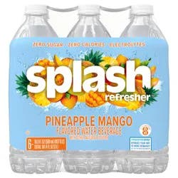 Splash Refresher Pineapple Mango Flavored Water, 16.9 fl oz, 6 Pack