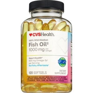 slide 1 of 1, Cvs Health 100% Wild Alaskan Fish Oil Softgels, 120 Ct, 1 ct