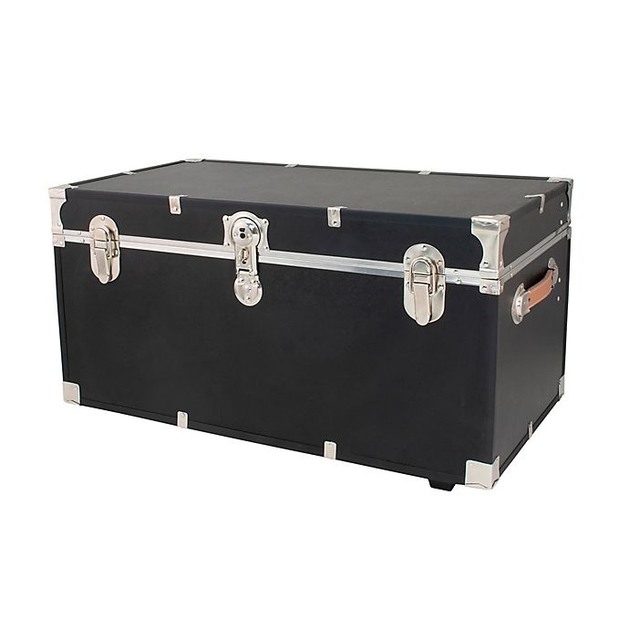 slide 1 of 1, SALT Trunk Footlocker with Wheels - Black, 31 in