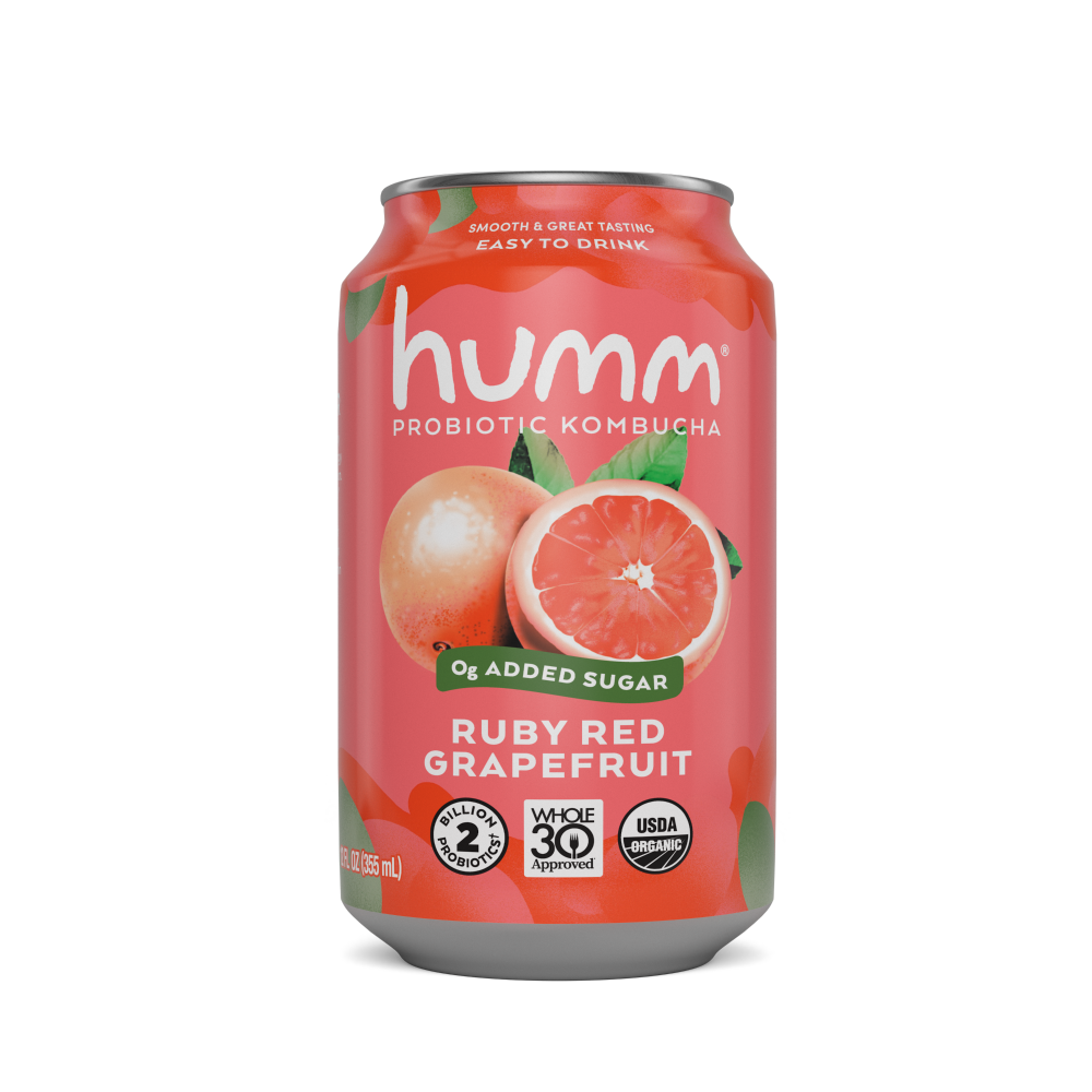 slide 1 of 1, Humm Kombucha Ruby Red Grapefruit - 12 OZ, 12 oz