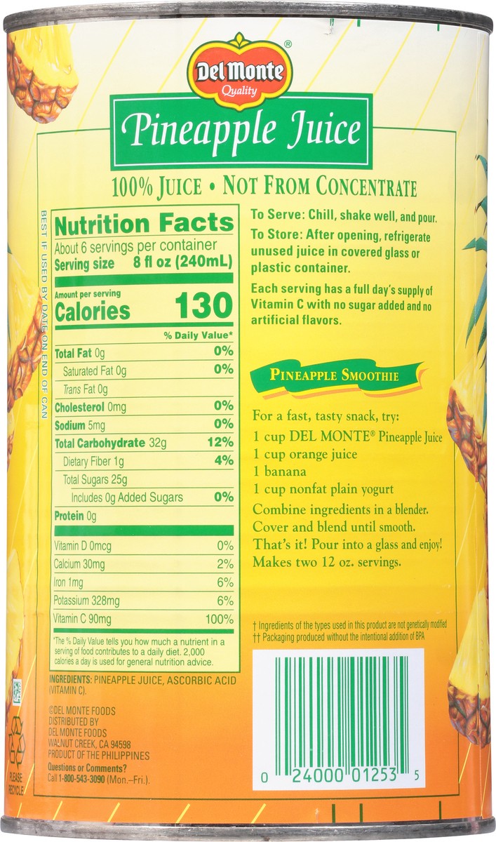 Del Monte Canned Pineapple Juice - 46 fl. oz. Can